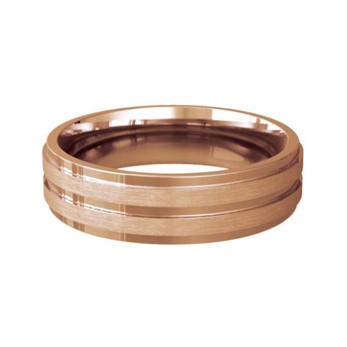 Patterned Designer Rose Gold Wedding Ring - Miele